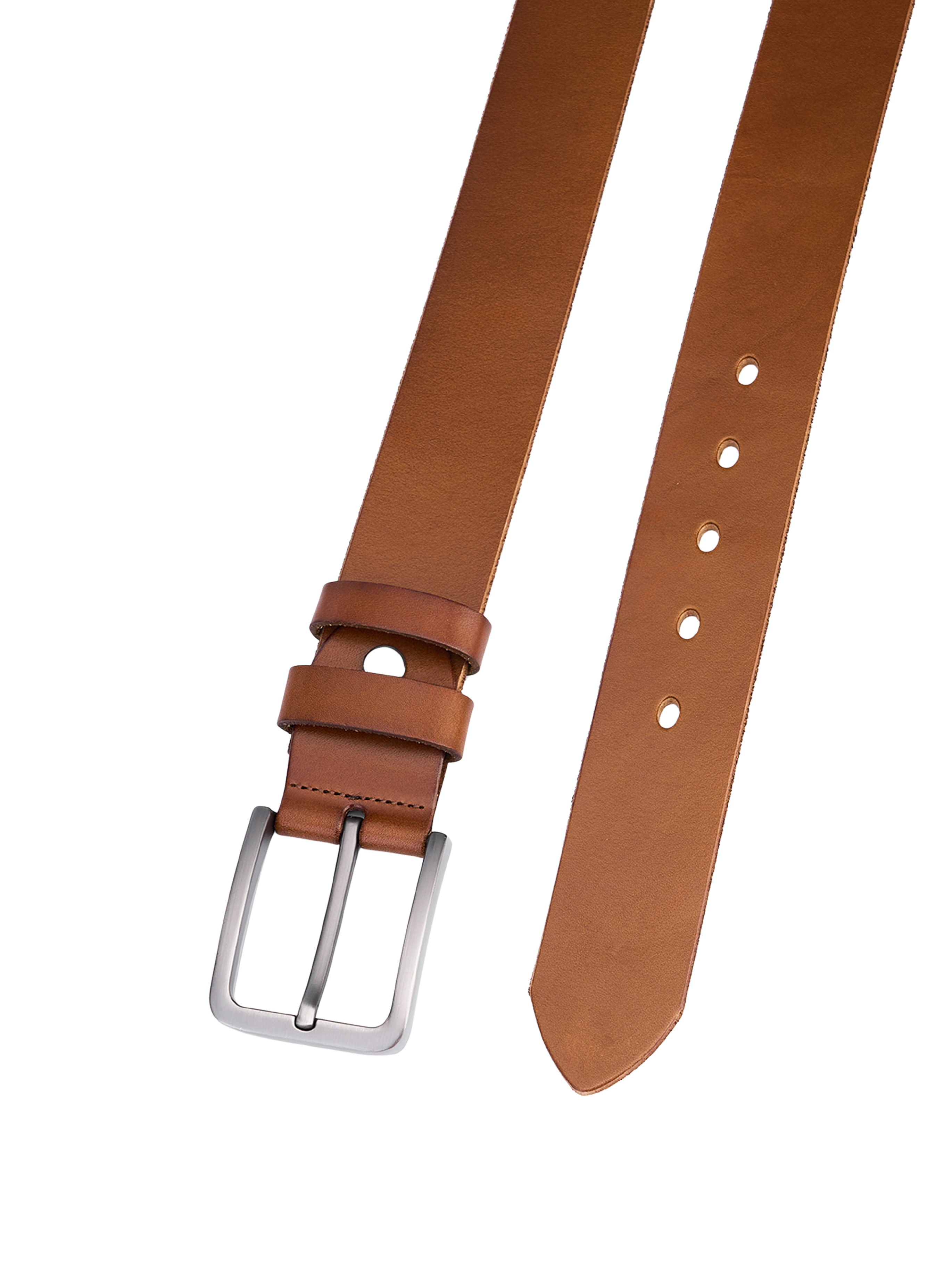 Hoogwaardige Rundleer Riem - Volledig Leer - Cognac - Lederen Broekriem - Ruwe & Duurzame Riemen Heren