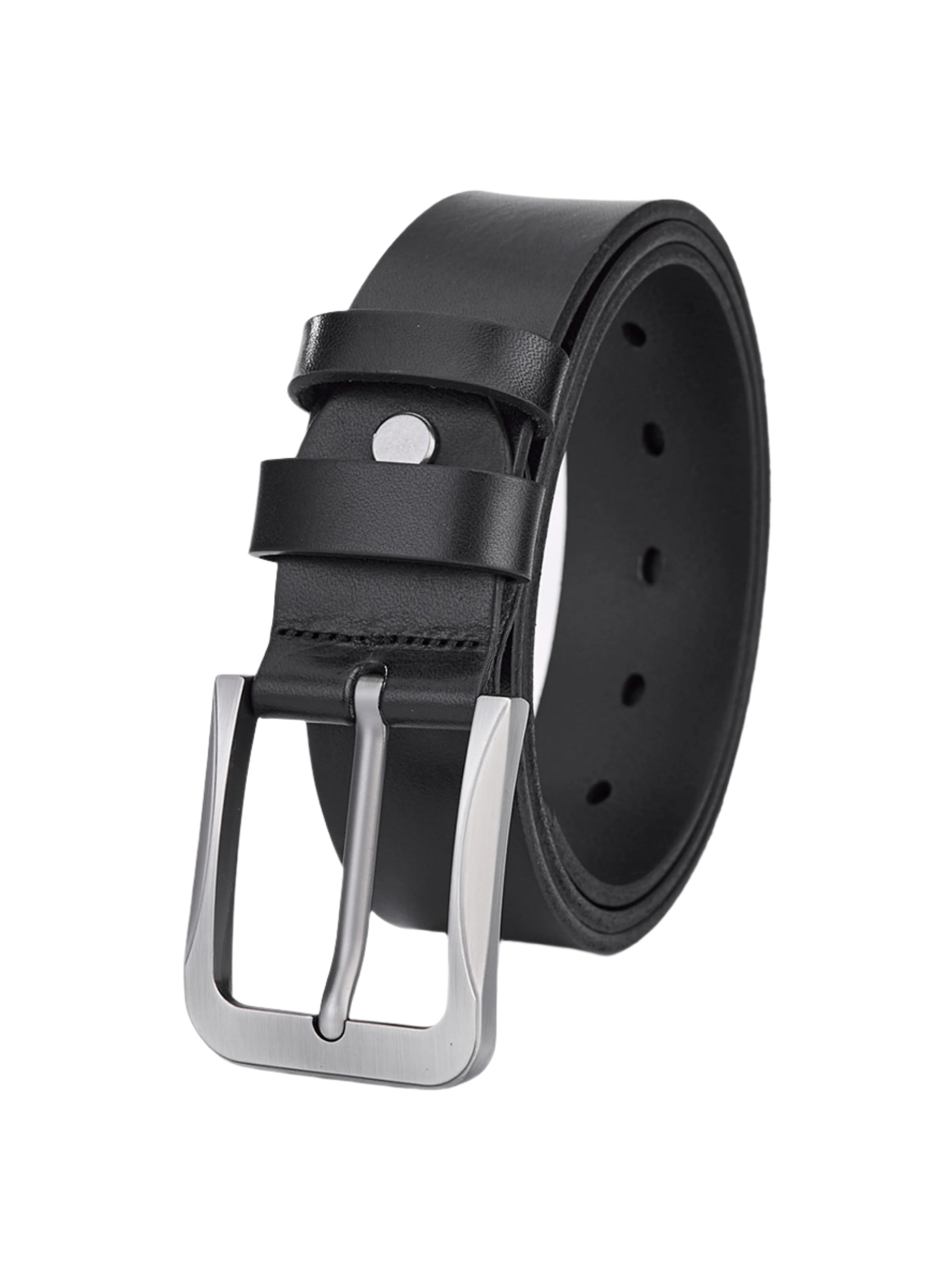 Hoogwaardige Rundleer Riem - Volledig Leer - Zwart - Duurzaam - Premium Lederen Broekriem - Luxe Riemen Heren - Vintage Patroon