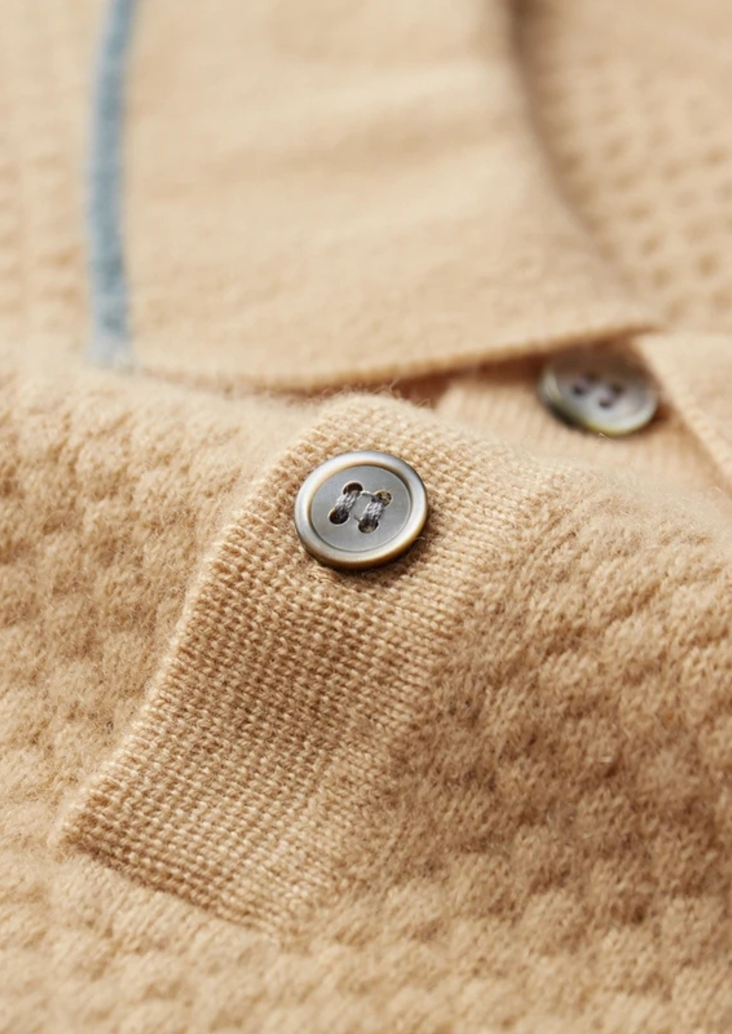 PREMIUM CASHMERE MUSTARD TWO-TONE POLO
