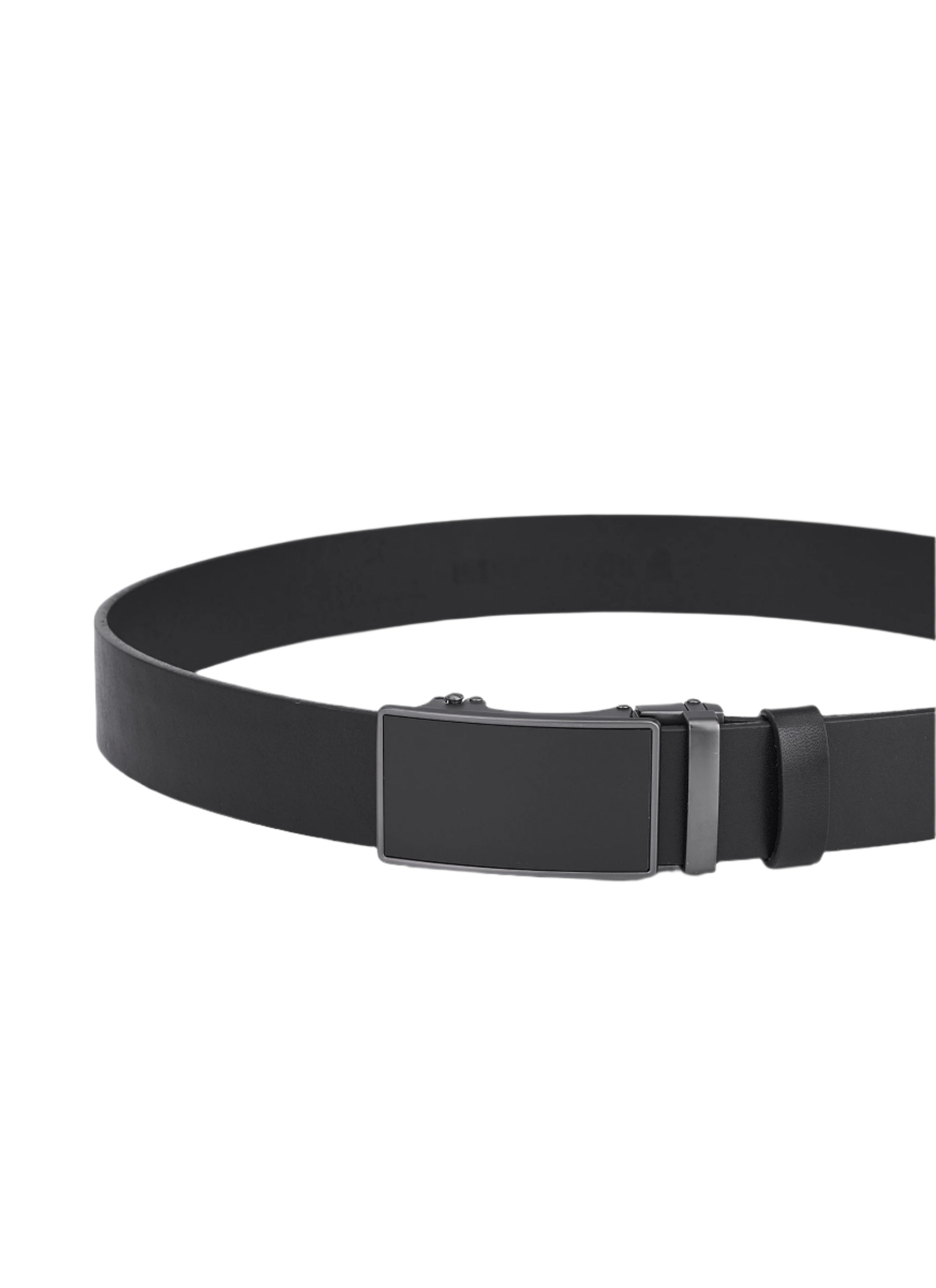 Hoogwaardige Rundleer Riem met Automatische Gesp - Volledig Leer - Zwart - Premium Lederen Broekriem - Duurzaam - Luxe Riemen Heren