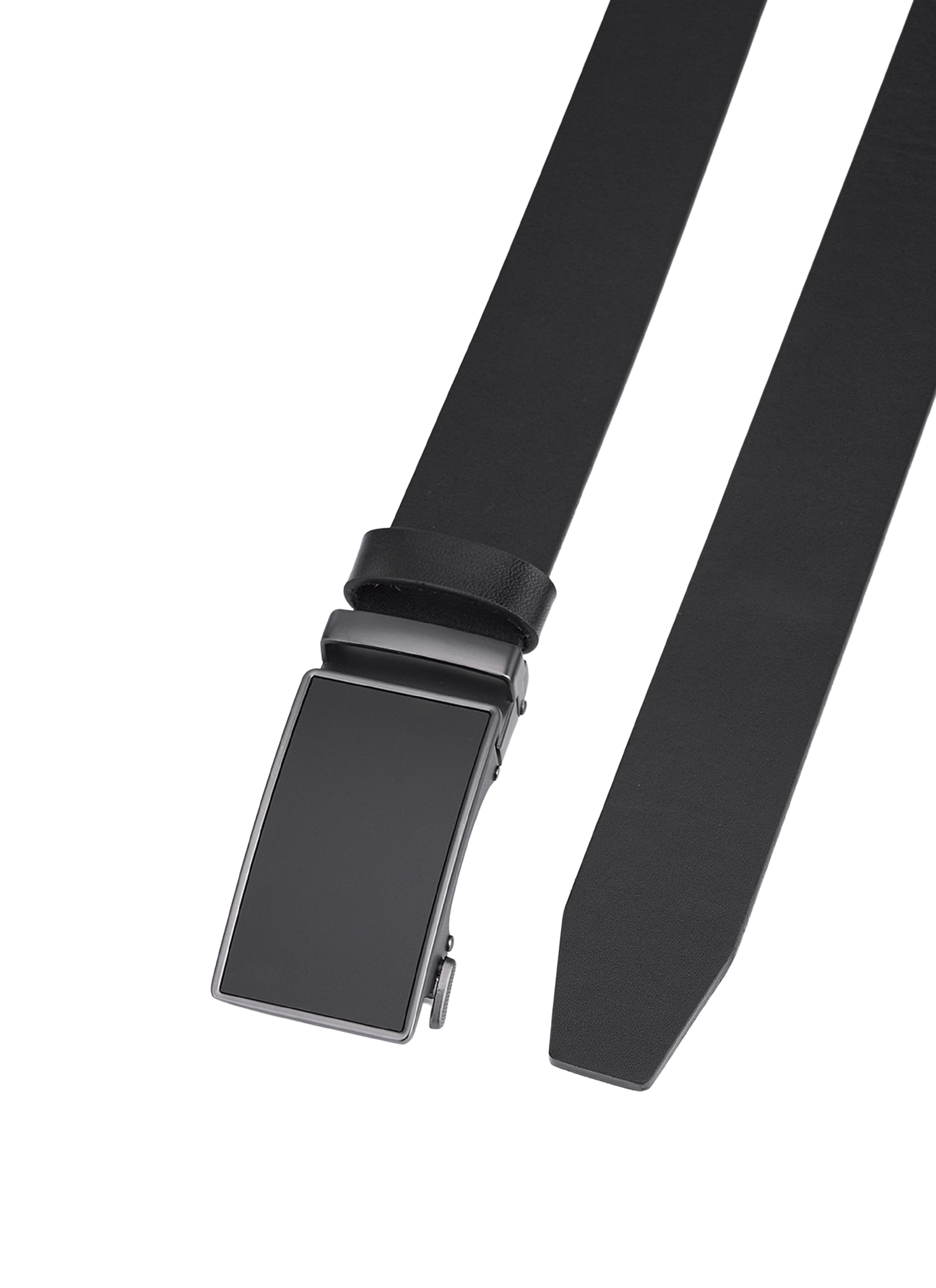 Hoogwaardige Rundleer Riem met Automatische Gesp - Volledig Leer - Zwart - Premium Lederen Broekriem - Duurzaam - Luxe Riemen Heren
