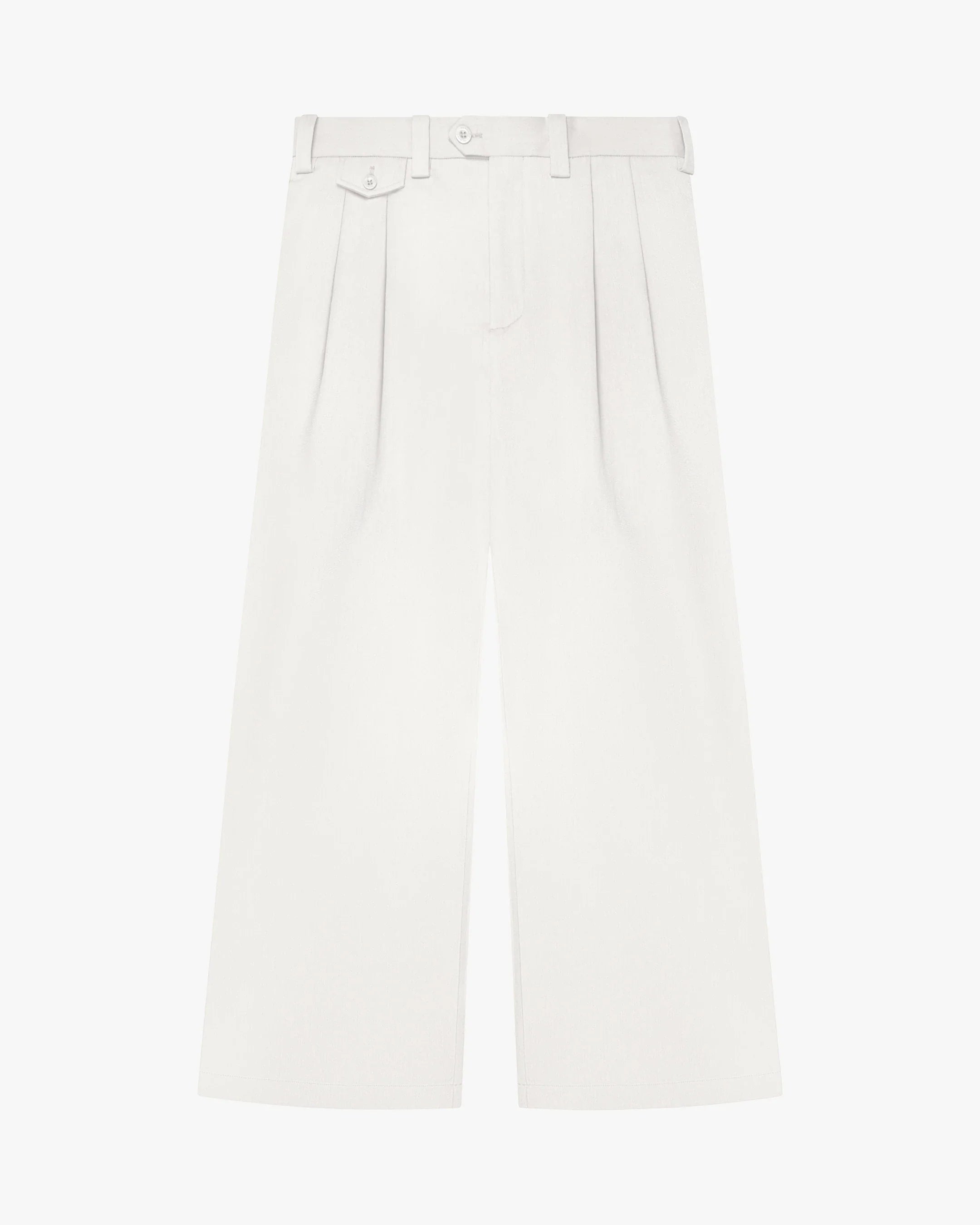 Ambra Pleated Loose-Fit Pants | Ecru