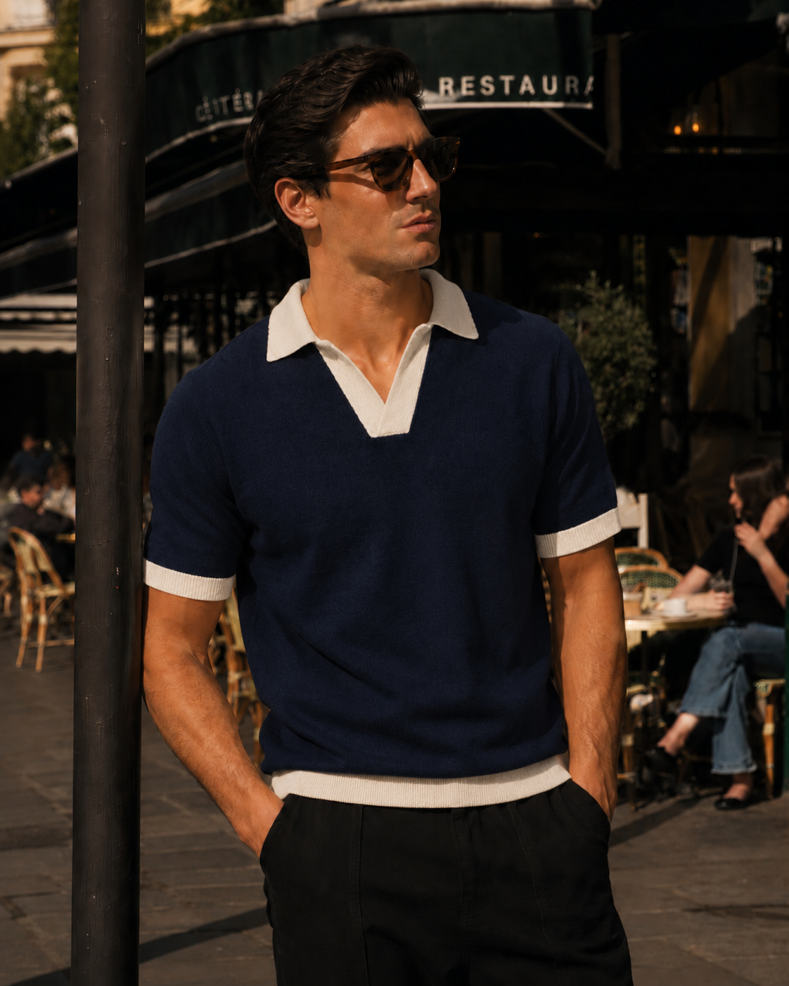 Chevron Knit Navy